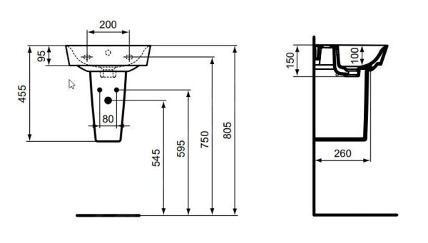 Ideal Standard Connect Air – Halbsäule 340x260x170 Mm, Weiß E034501 3
