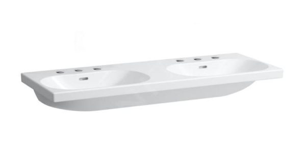 Laufen Lua – Doppelmöbelwaschtisch 46×120 Cm, Mit Überlauf, Hahnlöcher, LCC, Weiß H8140814001081 1