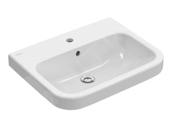Villeroy & Boch Architectura – Waschbecken, 600×500 Mm, Mit Überlauf, Mit Hahnloch, CeramicPlus, Alpinweiß 418865R1 1