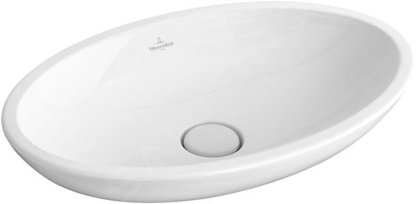 Villeroy & Boch Loop&Friends – Aufsatzwaschbecken, 550×360 Mm, Ohne Überlauf, Ohne Hahnloch, Alpinweiß 51510101 1