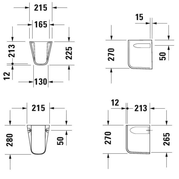 Duravit D-Code – Halbsäule Für Waschbecken 070545, Alpinweiß 08571700002 3