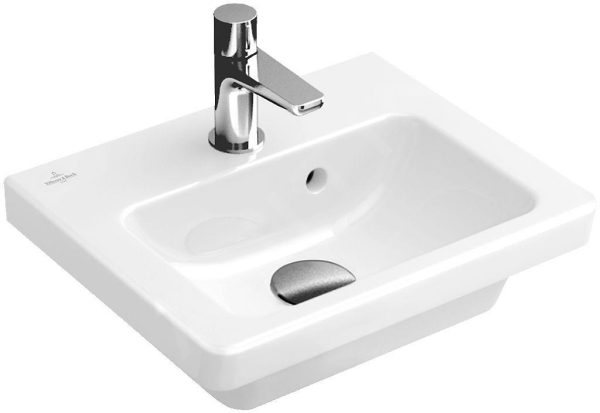 Villeroy & Boch Subway 2.0 – Handwaschbecken 370×305 Mm, Mit Überlauf, Mit Hahnloch, CeramicPlus, Weiß 731737R1 1