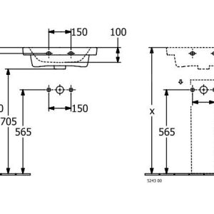 Villeroy & Boch Subway 3.0 – Möbelhandwaschbecken 500×400 Mm, Ohne Überlauf, Mit Hahnloch, Alpinweiß 4370FG01 8