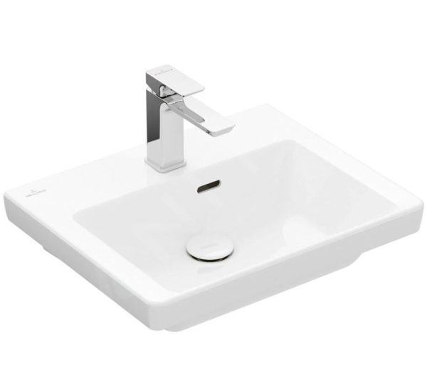 Villeroy & Boch Subway 3.0 – Möbelhandwaschbecken 500×400 Mm, Mit Überlauf, Mit Hahnloch, Alpinweiß 4370FF01 1