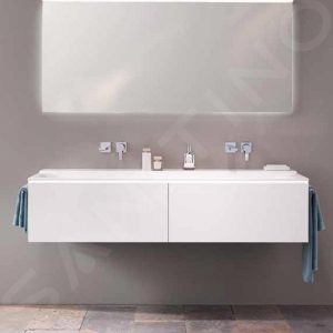 Geberit Xeno 2 – Doppelwaschtisch 1400×480 Mm, Ohne Hahnloch, Ohne Überlauf, Alpinweiß 500.276.00.1 10