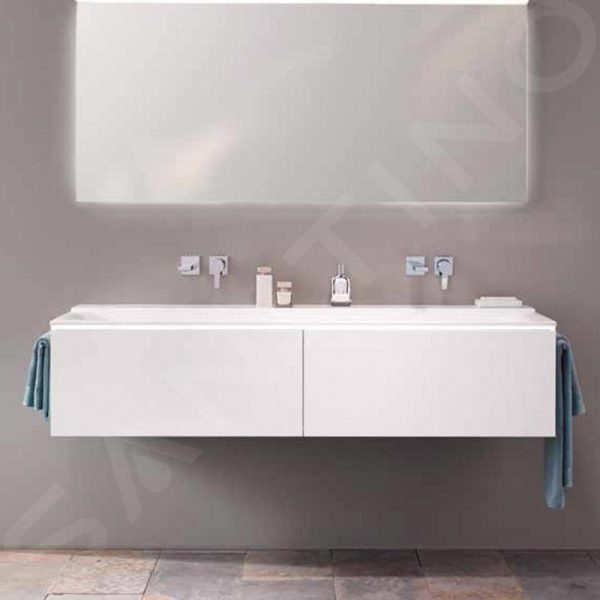 Geberit Xeno 2 – Doppelwaschtisch 1400×480 Mm, Ohne Hahnloch, Ohne Überlauf, Alpinweiß 500.276.00.1 4