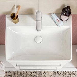 Villeroy & Boch Avento – Möbelwaschtisch 600×470 Mm, Mit Überlauf, Mit Hahnloch, CeramisPlus, Stone White 415860RW 11